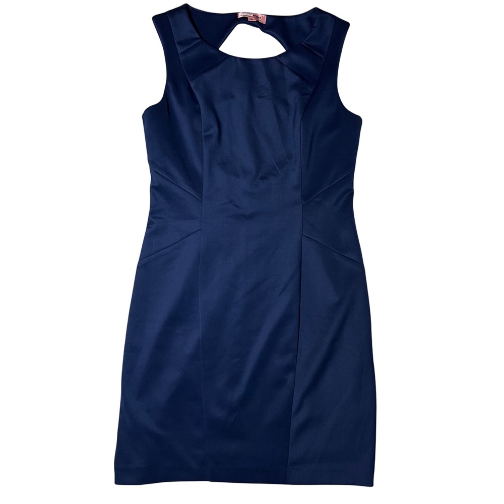 Mia de Andrea Navy Blue Sleeveless Open Back Sheath Cocktail Dress L